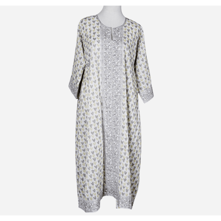 Breezy Block Print Dress with Side Gathers