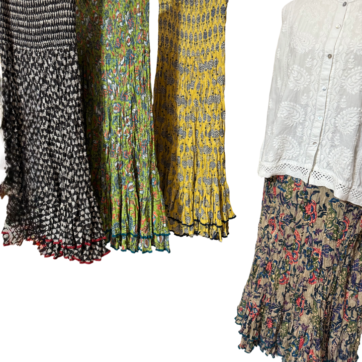 Ethereal Flow Crinkle Skirt Double Frill