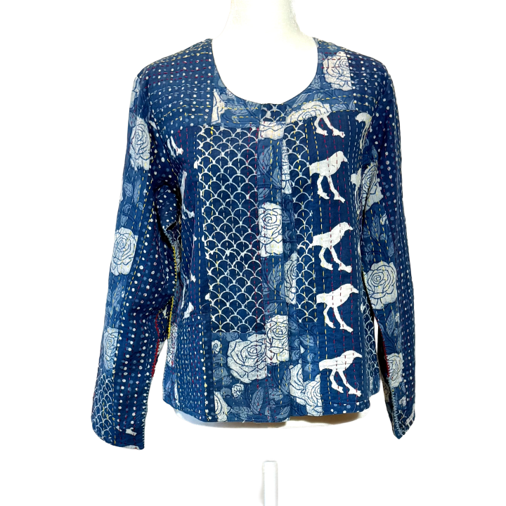 Block Print Cotton Overlay Jacket