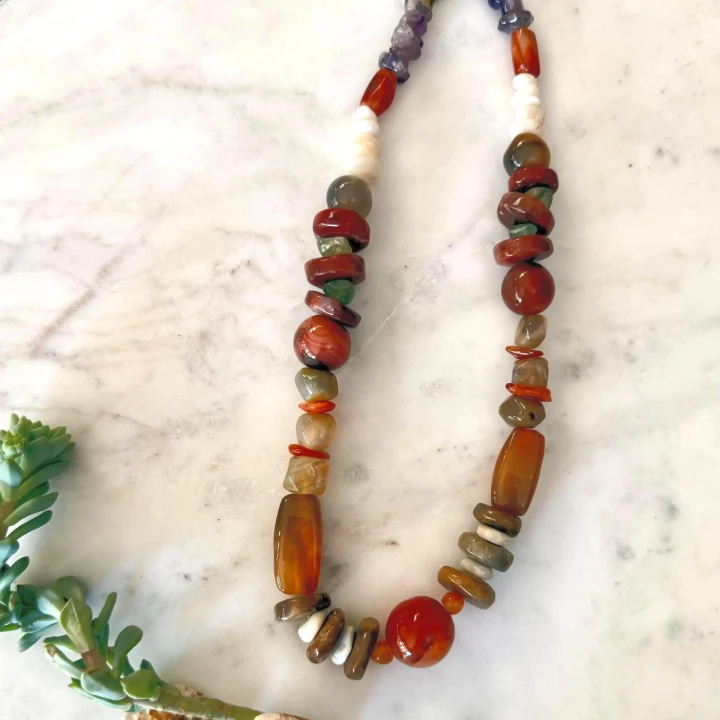 Multi-Colored Semi Precious Stone Necklace